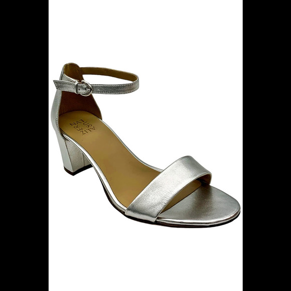 Naturalizer Women's Vera Wedge Heel Sandals Silver leather - Medium - Picture 1 of 3